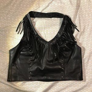 Cute sexy leather halter